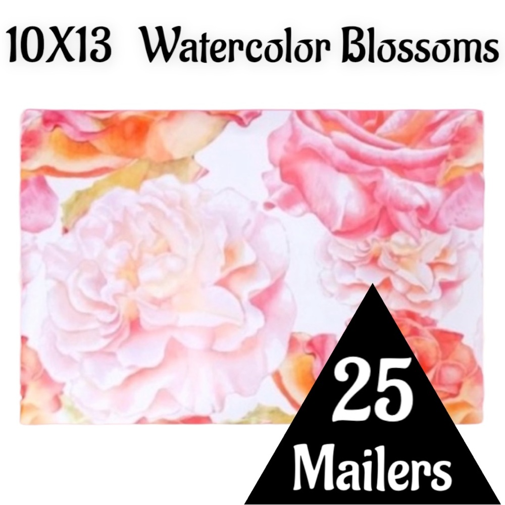 ❗️ONLY 1 Left ❗️25 10X13 Watercolor Roses Poly Mailers - Picture 5 of 10